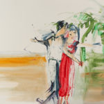 Tango-Engel (Acryl auf Papier, 36 x 48 cm)