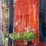 Fassaden. Acryl hinter Glas, 50×60